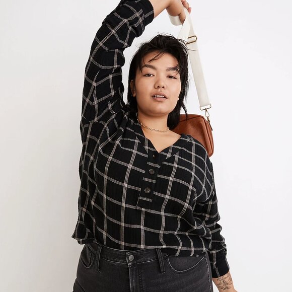 Madewell Lightspun Evert Top in Windowpane - Picture 6 of 6